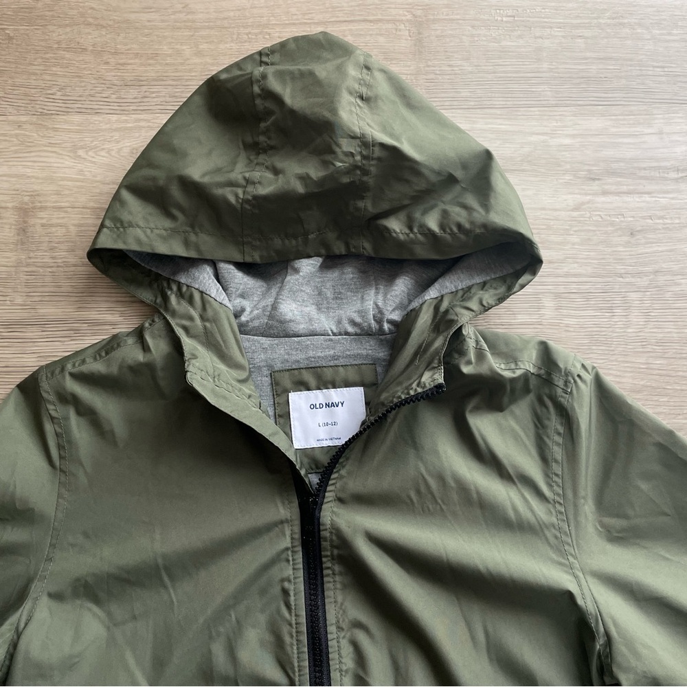 NEW | Old Navy | Army Green Lightweight Jacket | Windbreaker for Boys | L(10-12) - Picture 5 of 8